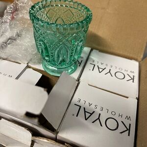 30 Mint Green Glass Votive Holder